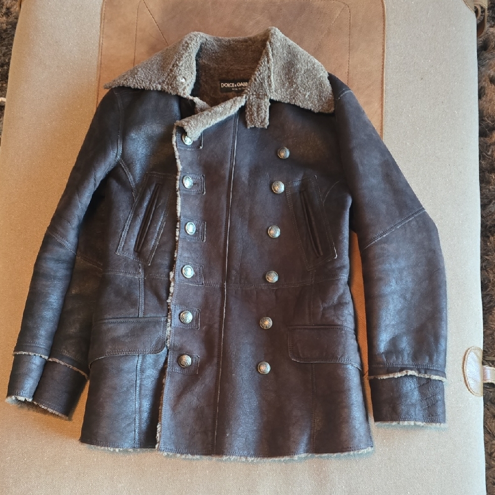 Dolce & Gabbana Dark Brown Military Coat